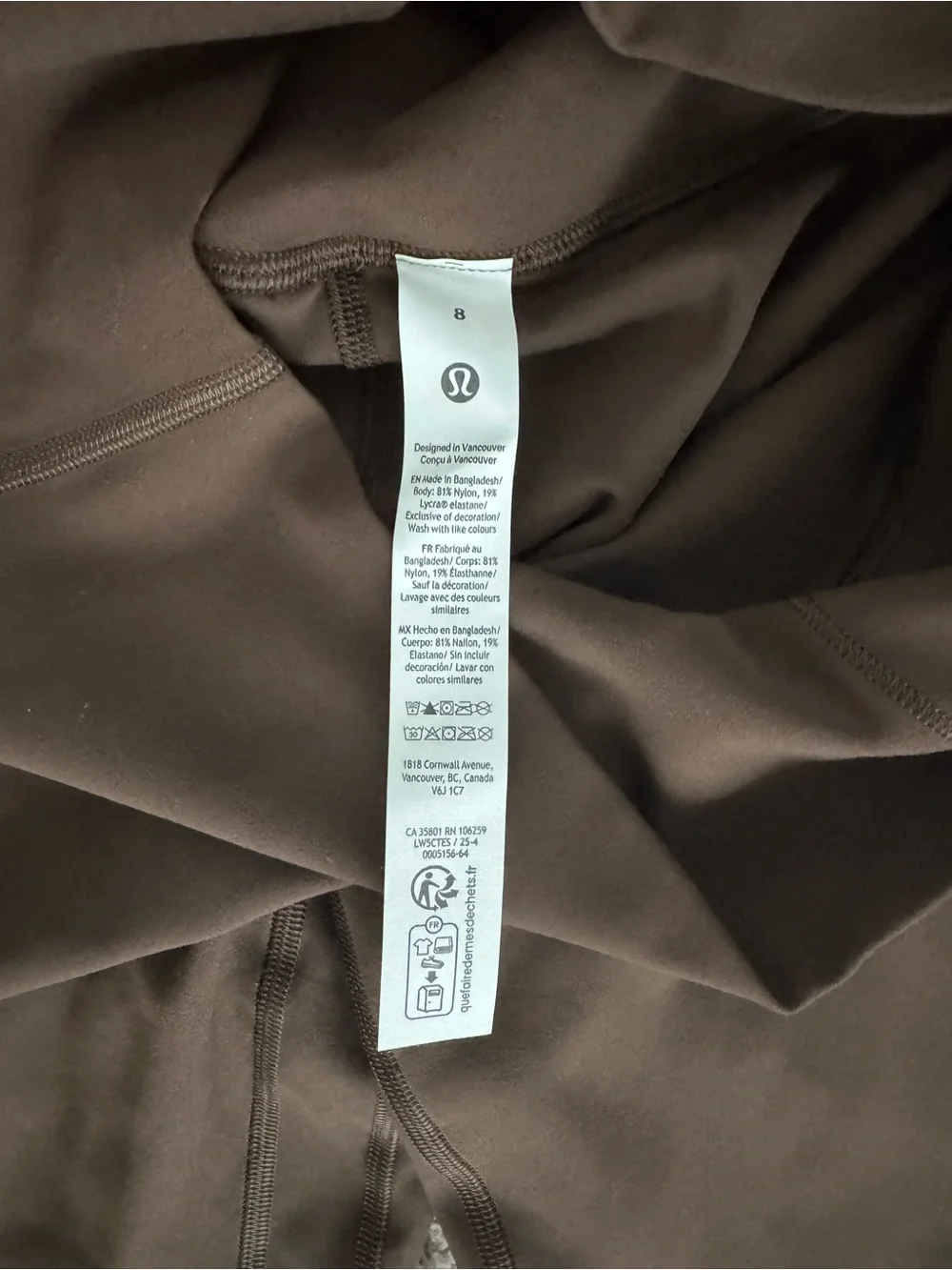 lululemon athletica tags removed